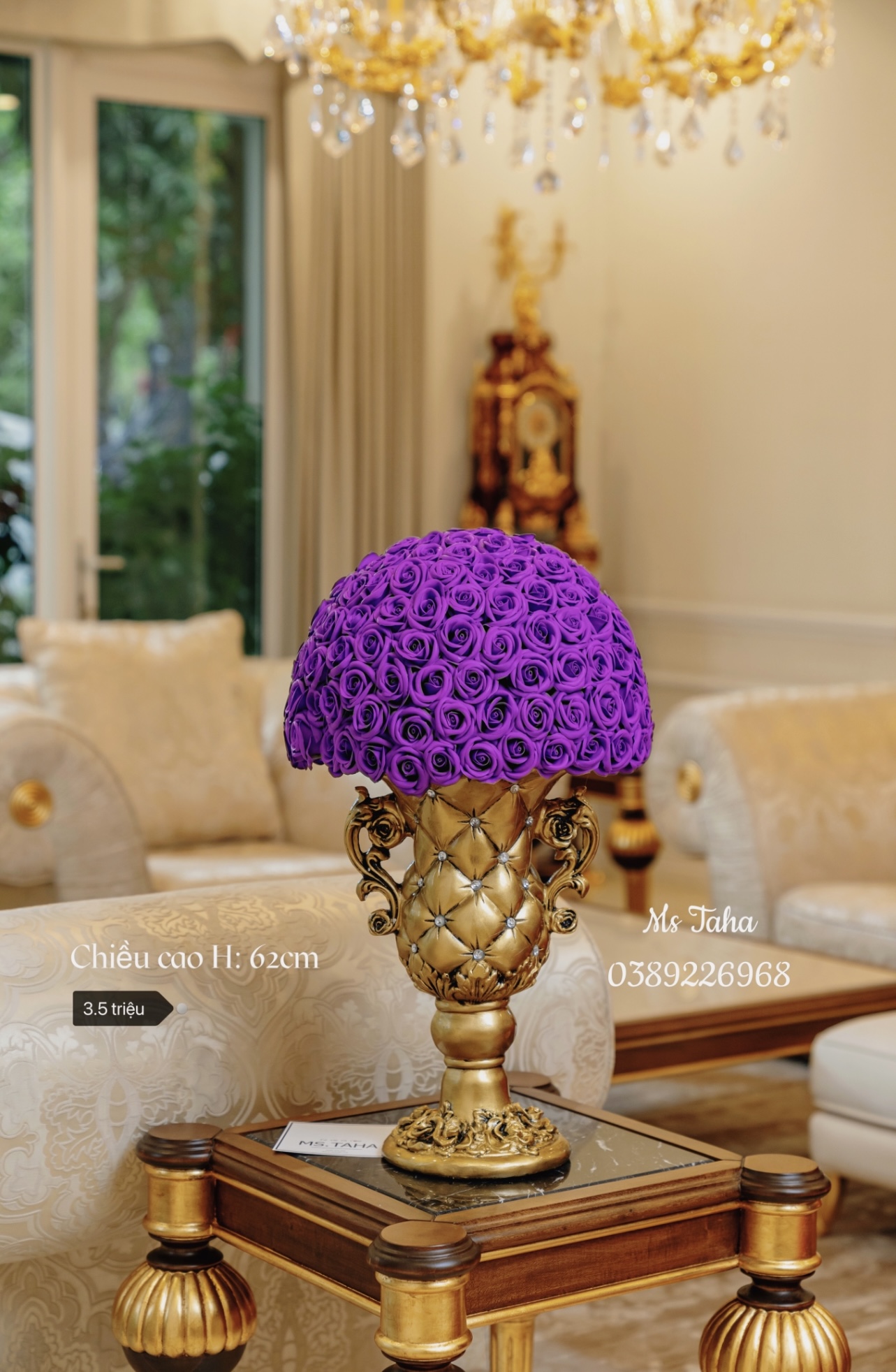 Bình Hoa Hồng Châu Âu 3.5X- Tím