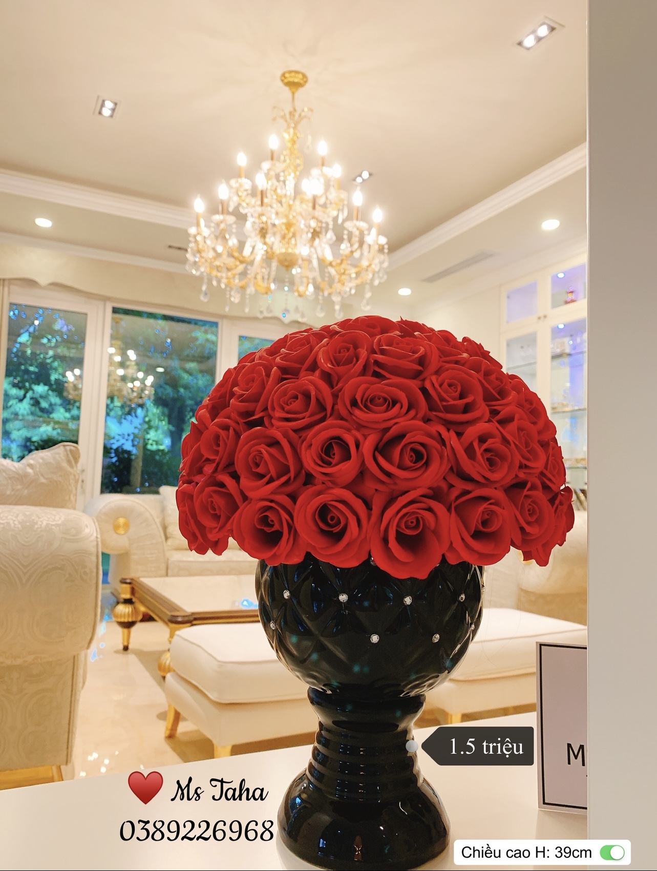 Bình Hoa Hồng Châu Âu 1.5X-Đỏ