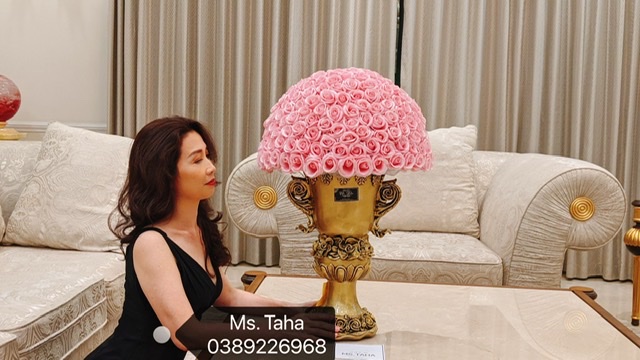Bình Hoa Hồng Châu Âu 4.5X- Hồng