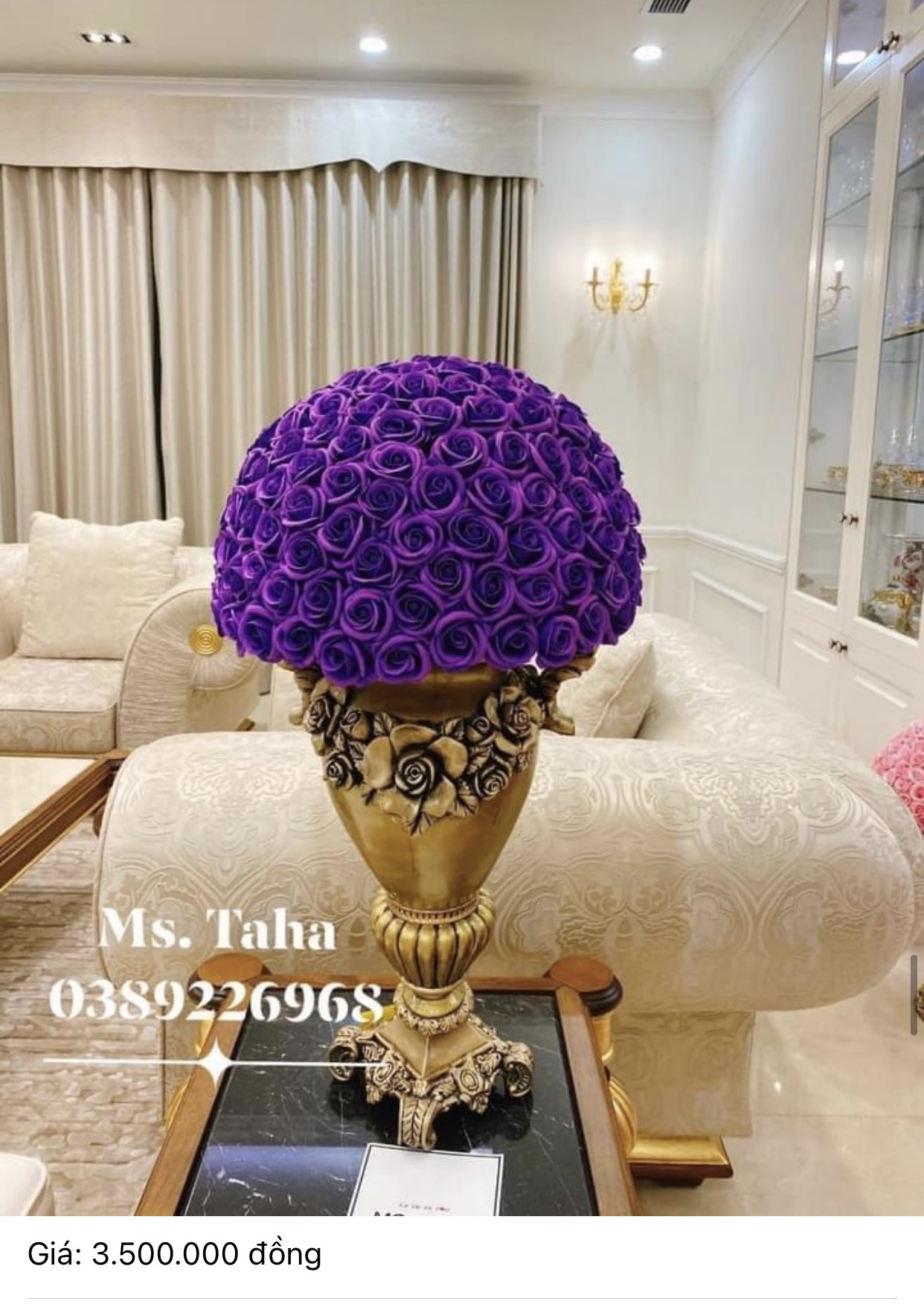 Bình Hoa Hồng Châu Âu 3.5X- Tím