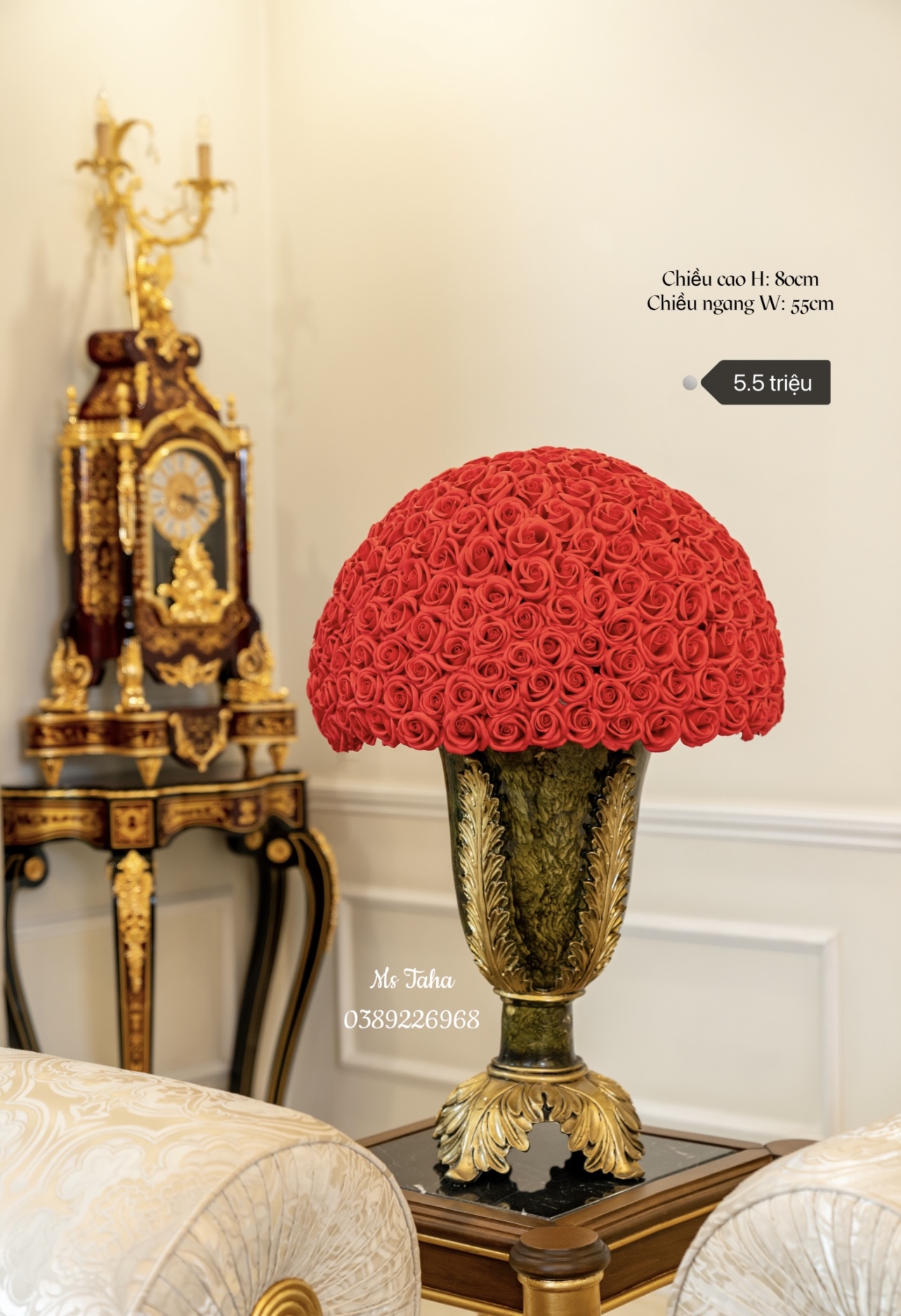 Bình Hoa Hồng Châu Âu 5.5X- Đỏ 2
