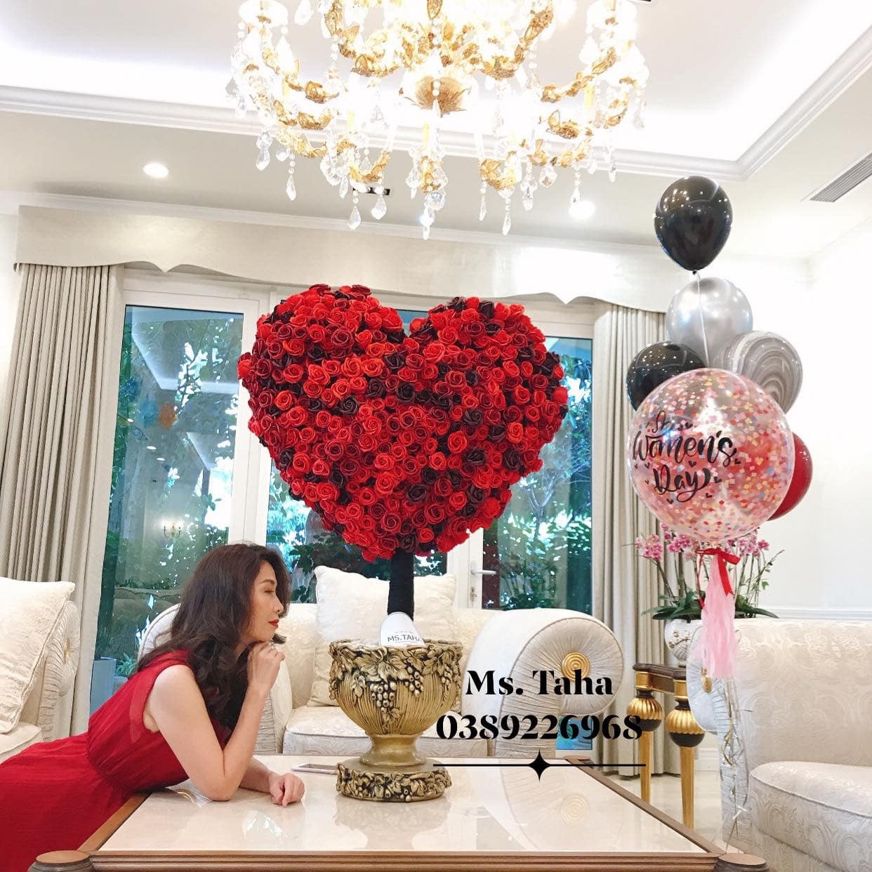 Cây Trái Tim 10X- Đỏ đậm mix đỏ tươi
