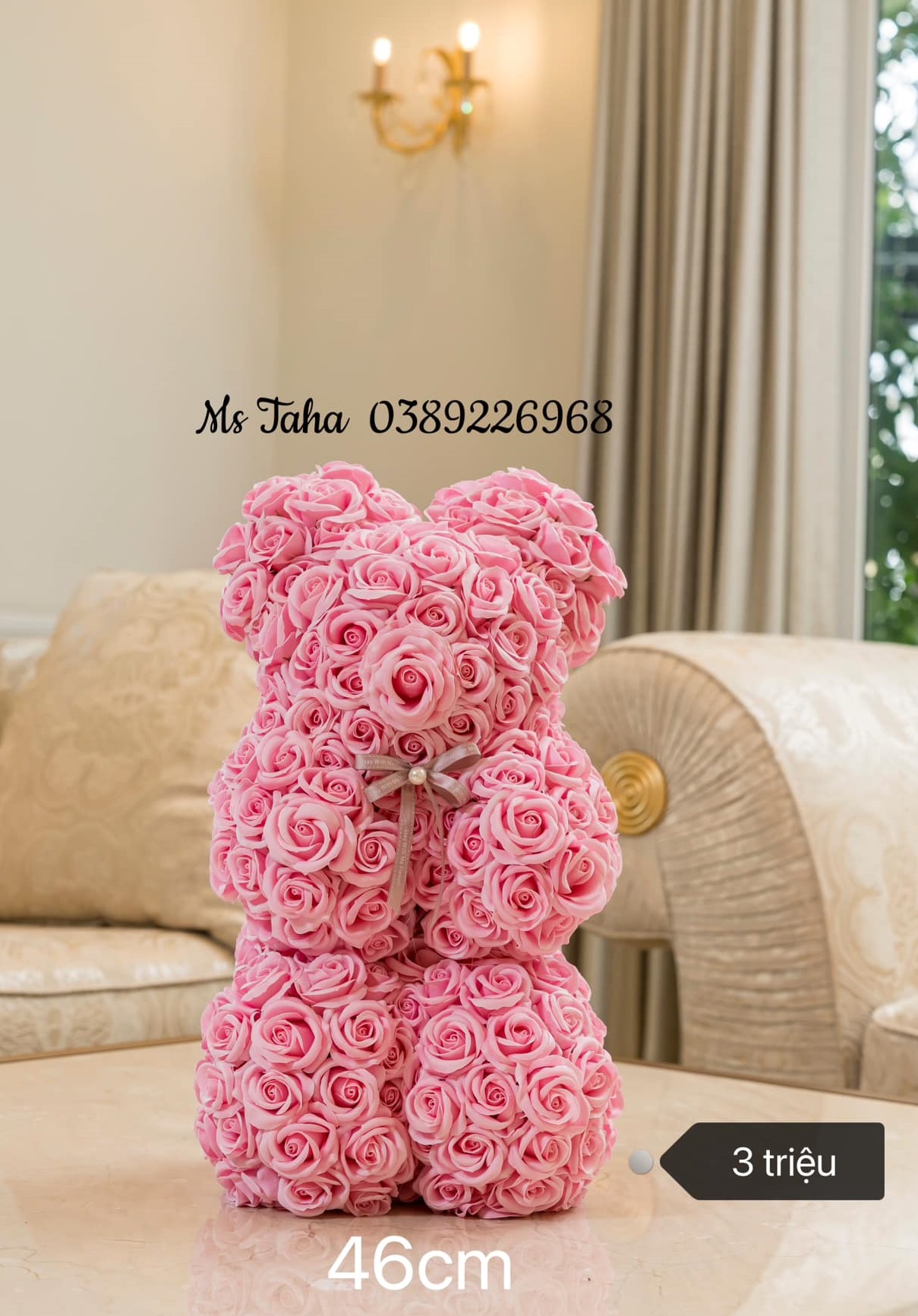 Hoa Gấu Teddy 3X-Hồng