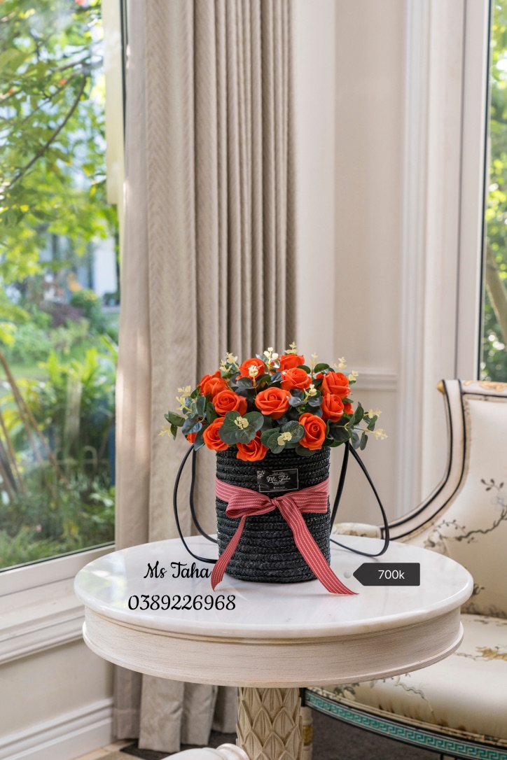 Giỏ hoa sáp Cam