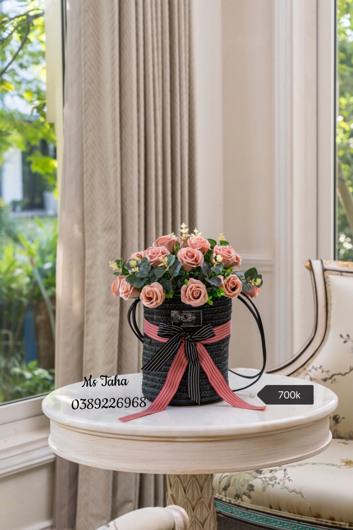 Giỏ hoa sáp Hồng đất