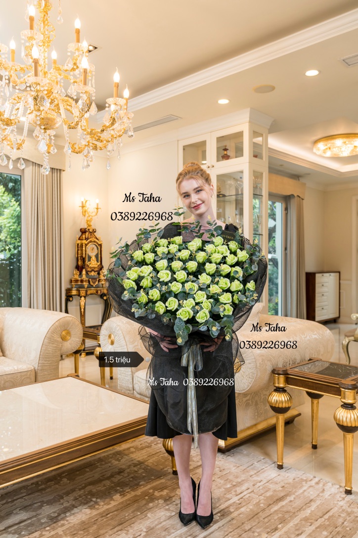 Bó hồng Lá 1.5X-Xanh nõn chuối