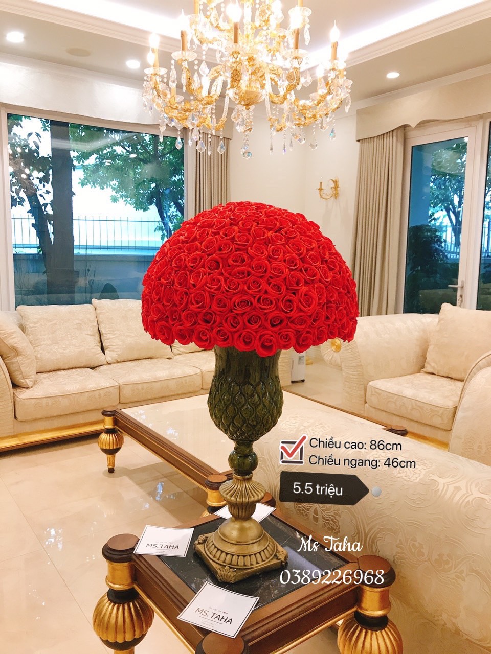 Bình Hoa Hồng Châu Âu 5.5X- Đỏ 1