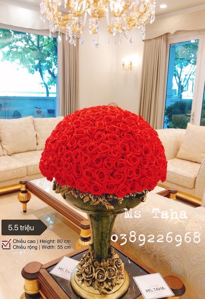Bình Hoa Hồng Châu Âu 5.5X- Đỏ 3