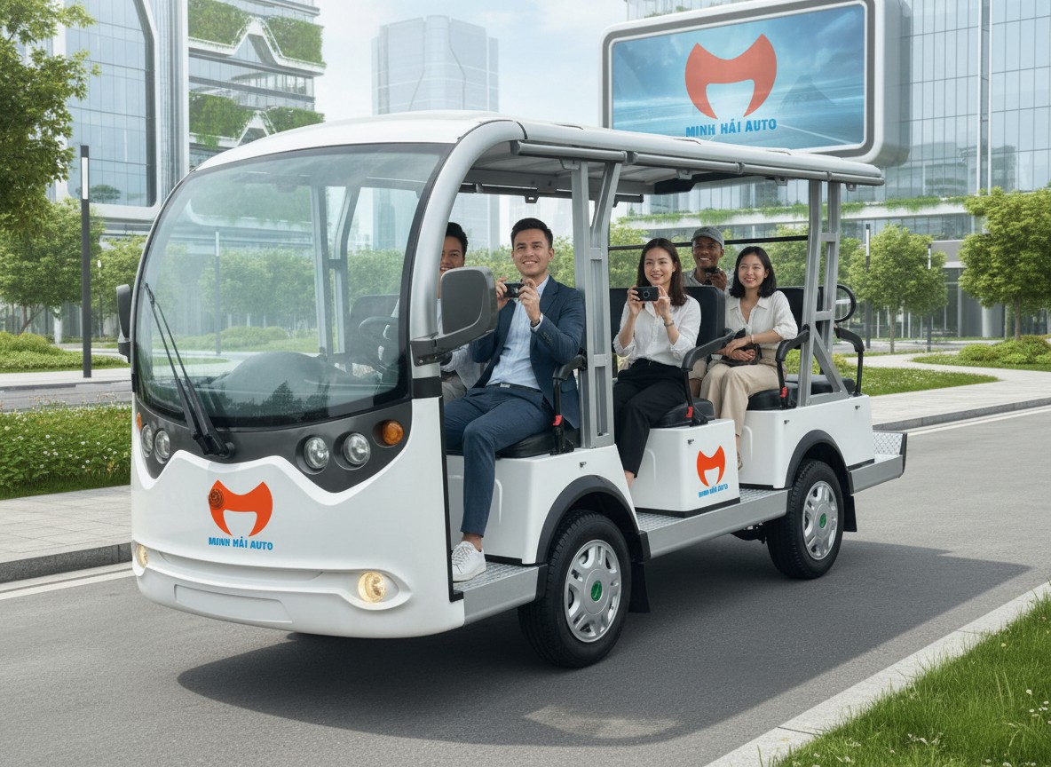 Giá bán xe điện tham quan du lịch chở người bốn bánh- LVtong 11 chỗ - 1