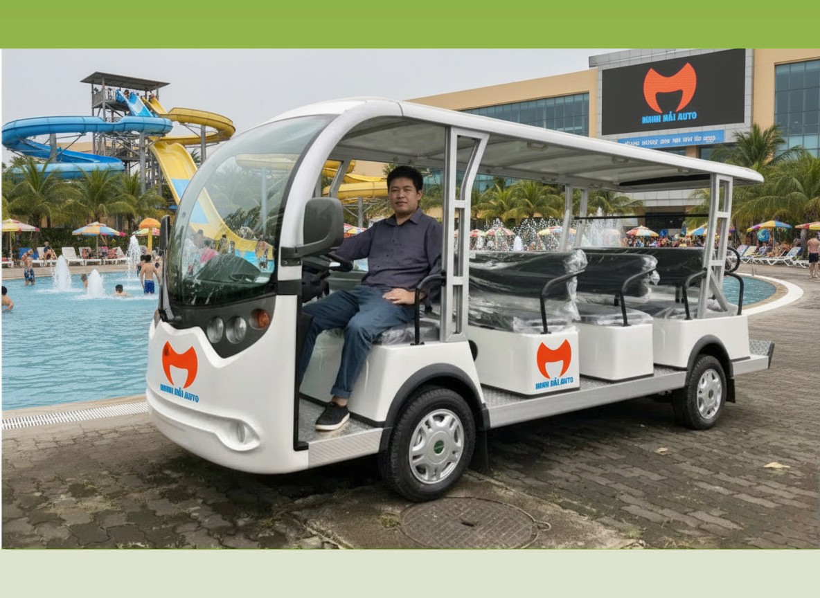 Giá bán xe điện tham quan du lịch chở người bốn bánh- LVtong 11 chỗ - 2