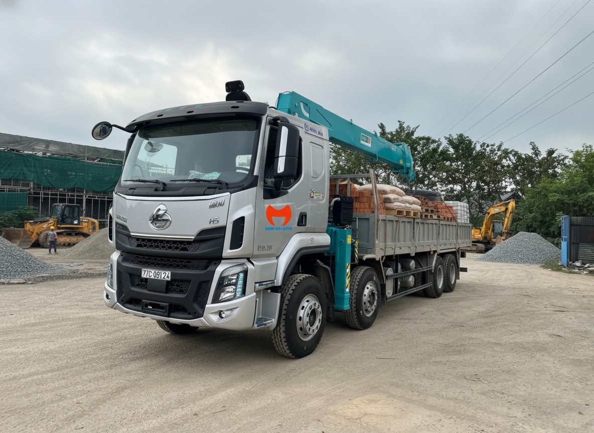 Chenglong 4 chân gắn cẩu Hyundai Everdigm 12 tấn 5 đốt - 1