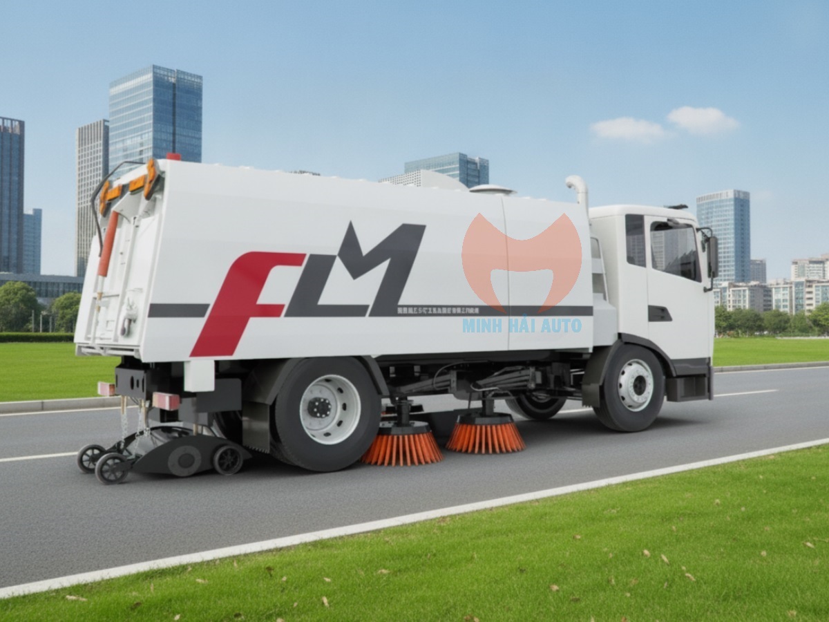 Xe quét đường hút bụi rác 8 khối Fulongma Dongfeng - 4