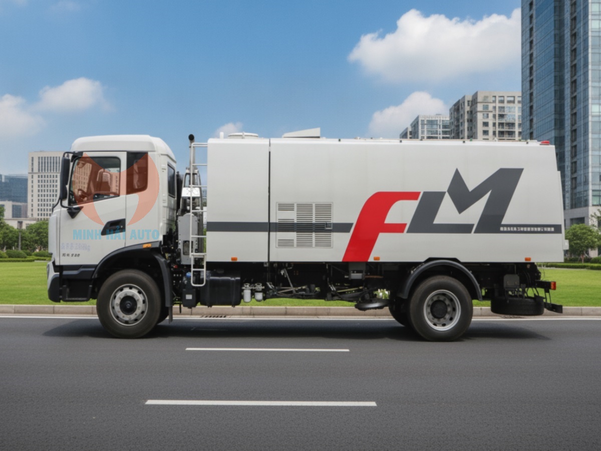 Xe quét đường hút bụi rác 8 khối Fulongma Dongfeng - 2
