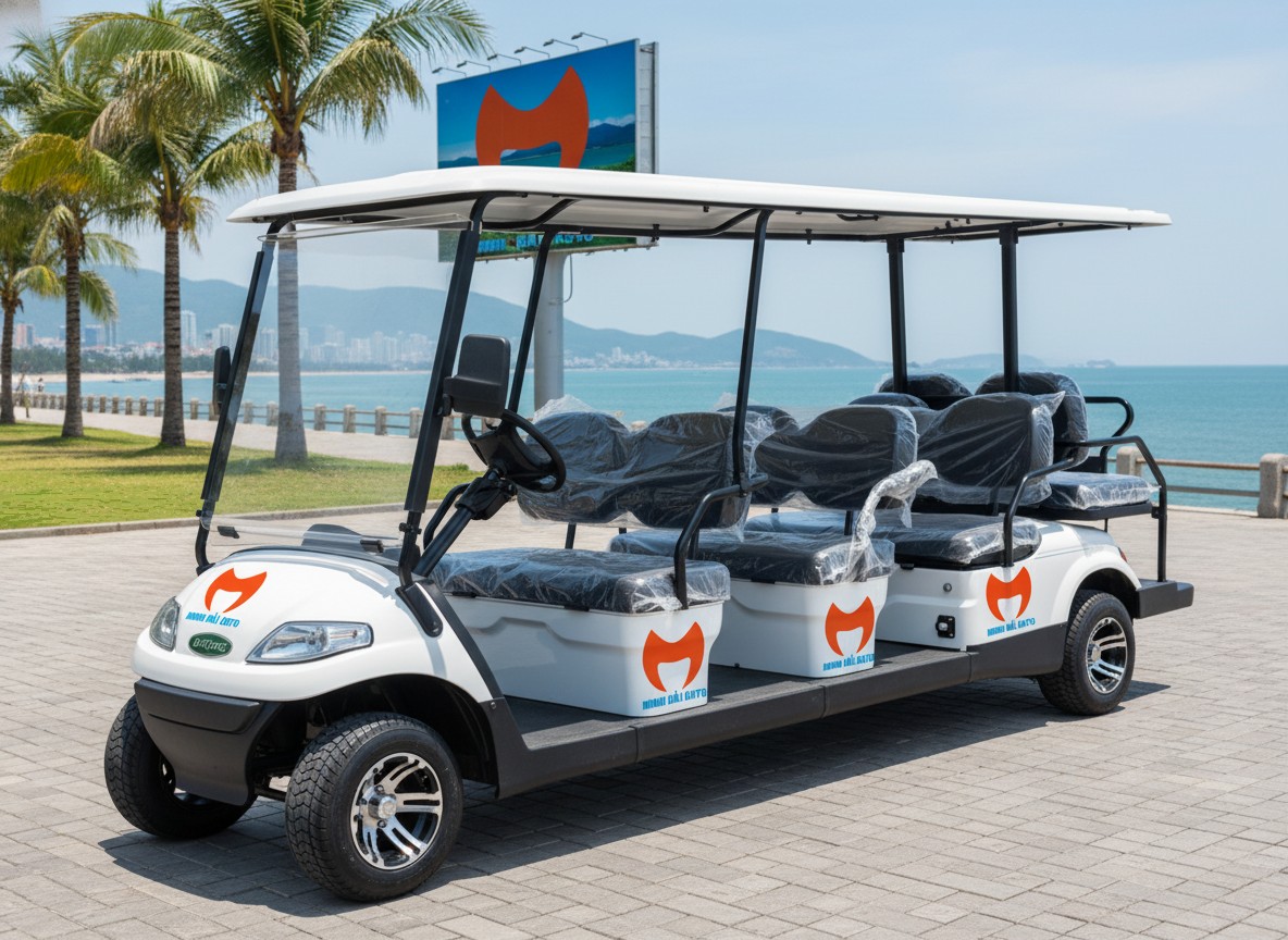 Giá bán xe điện tham quan du lịch chở người bốn bánh- LVtong 8 chỗ - 1