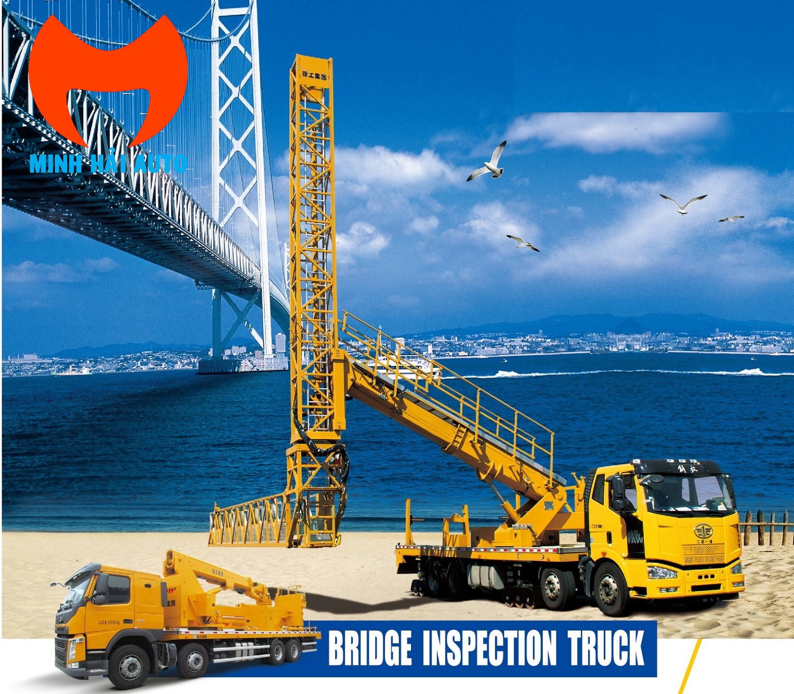Xe nâng người kiểm tra cầu