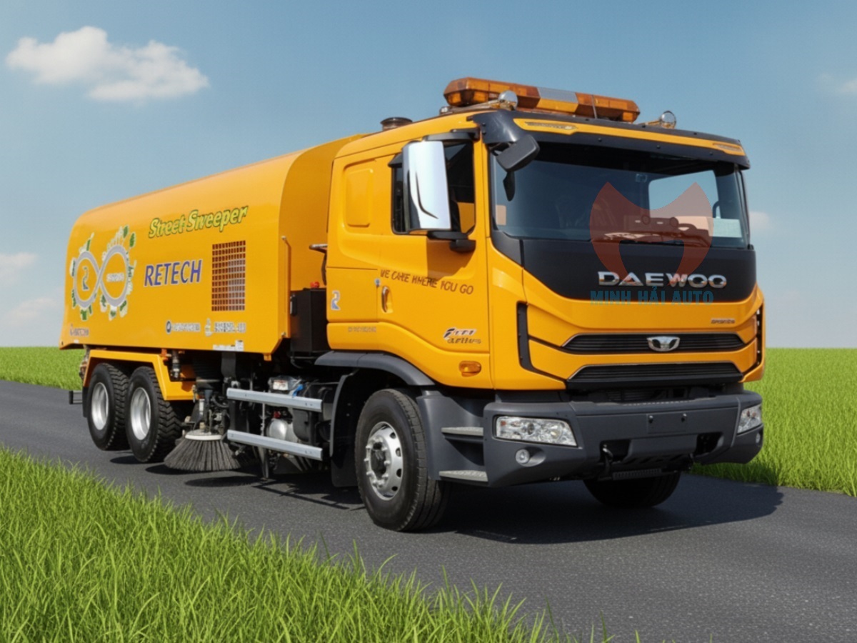 Xe quét đường hút bụi rác 10 khối Daewoo