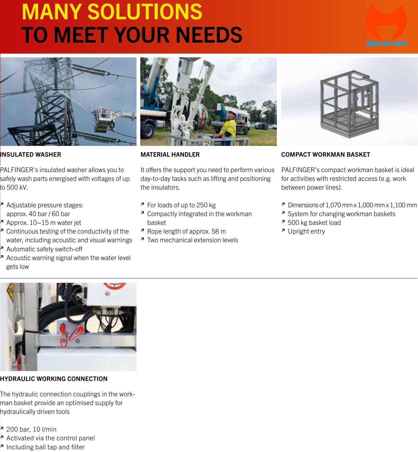Palfigner P650i đáp ứng tổng thể nhu cầu công việc sửa chữa điện nóng 500kV