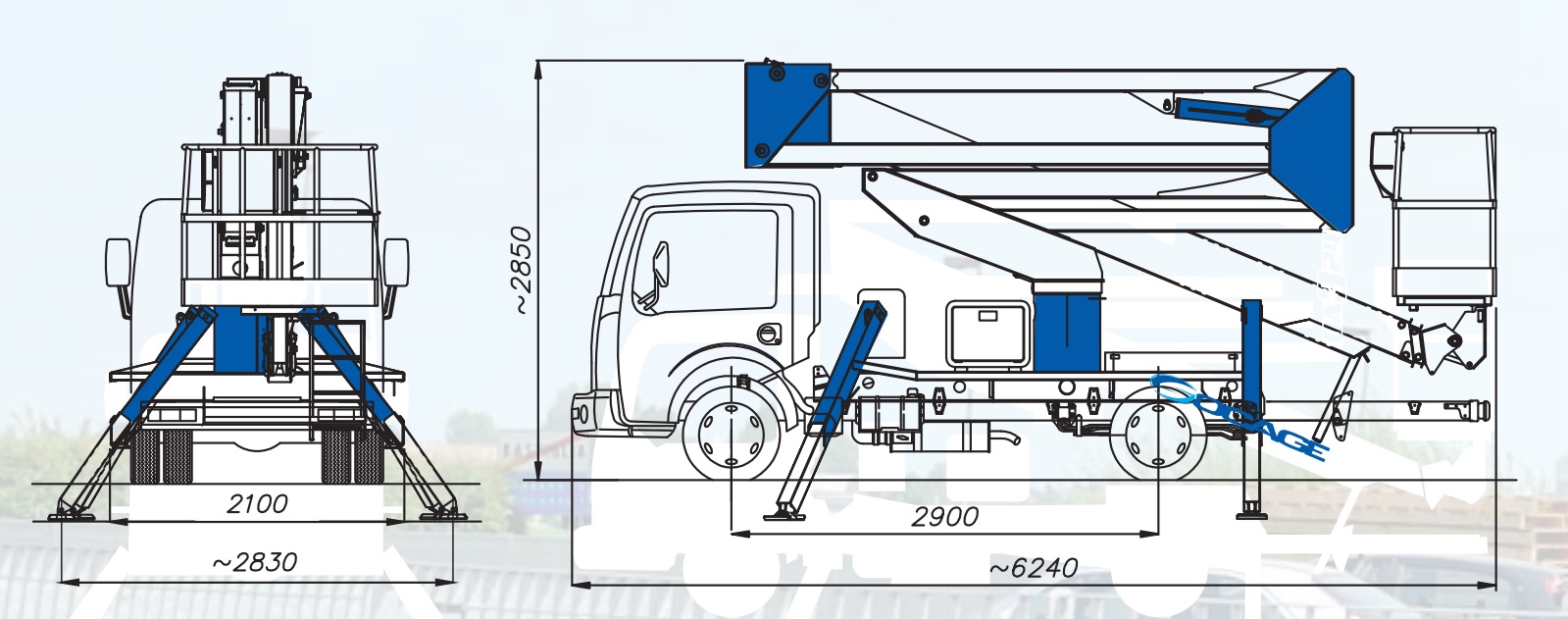 Kích thước xe ô tô nâng người 24m nhập khẩu