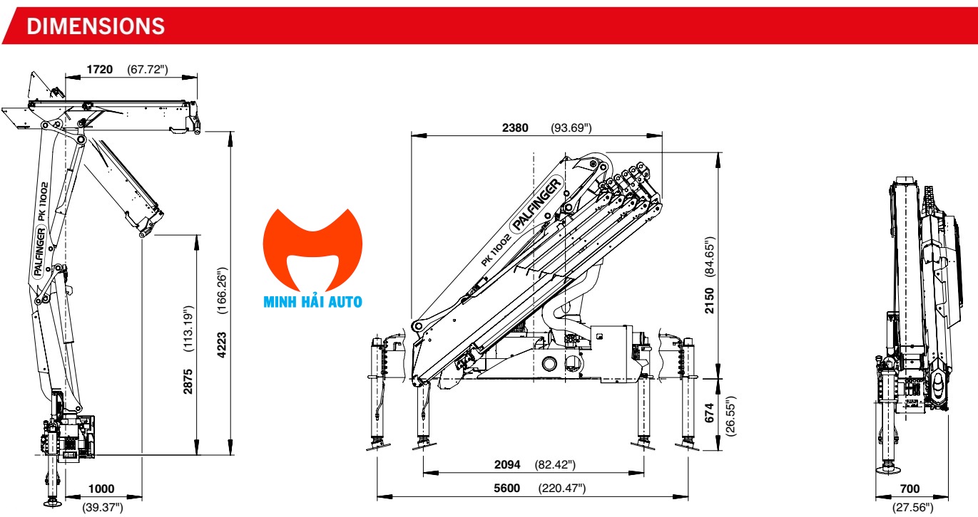 Cẩu gấp 3 tấn Palfinger PK11002- Kích thước