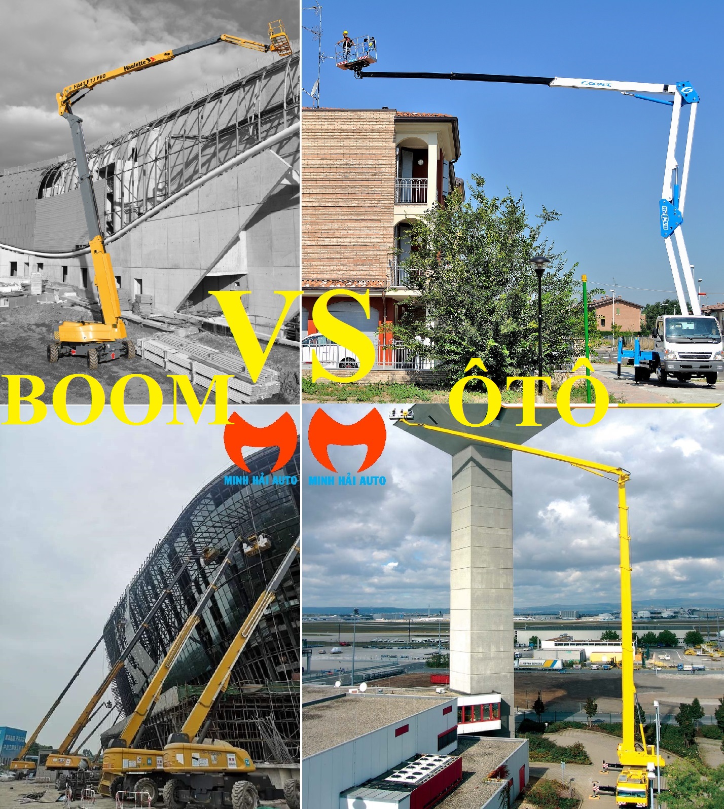 So sánh xe ô tô nâng người với xe nâng boom (boom lift, z boom)