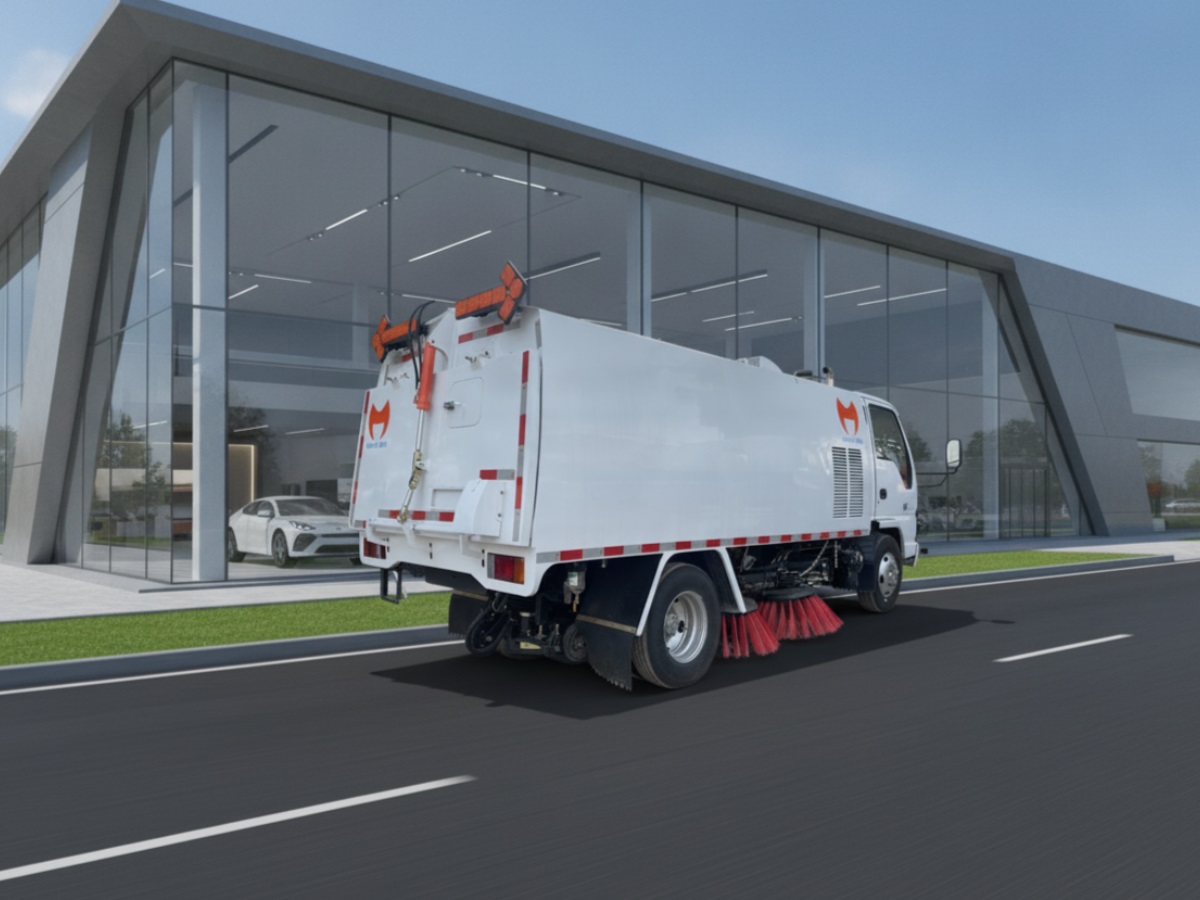 Xe quét đường hút bụi rác 5 khối Fulongma Isuzu- 4