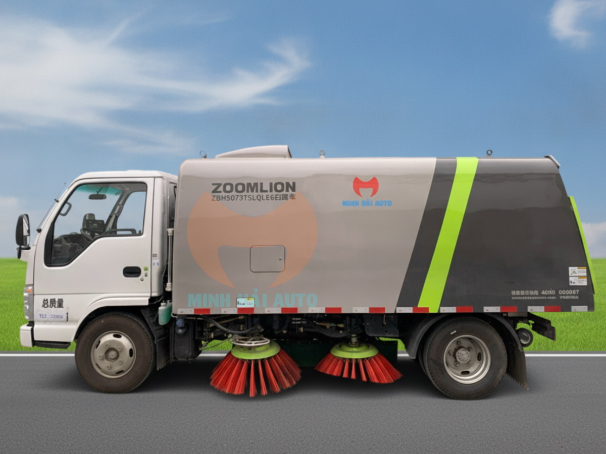 Xe quét đường hút bụi rác 5 khối Zoomlion Isuzu cao cấp - 2