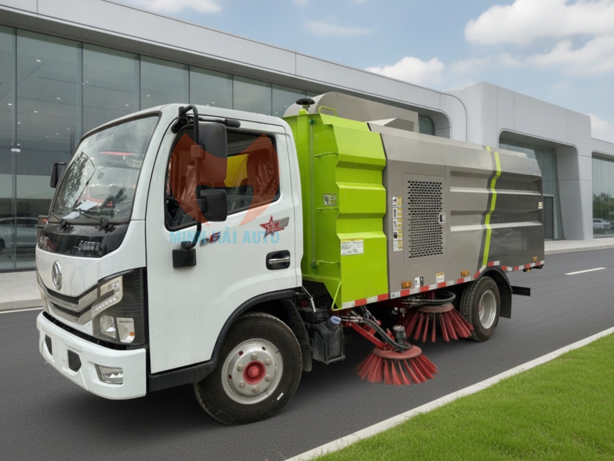 Xe quét đường hút bụi rác 5 khối giá rẻ Dongfeng- 1