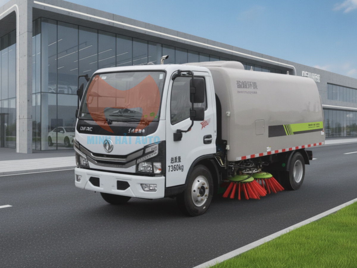 Xe quét đường hút bụi rác 5 khối Zoomlion Dongfeng- 2