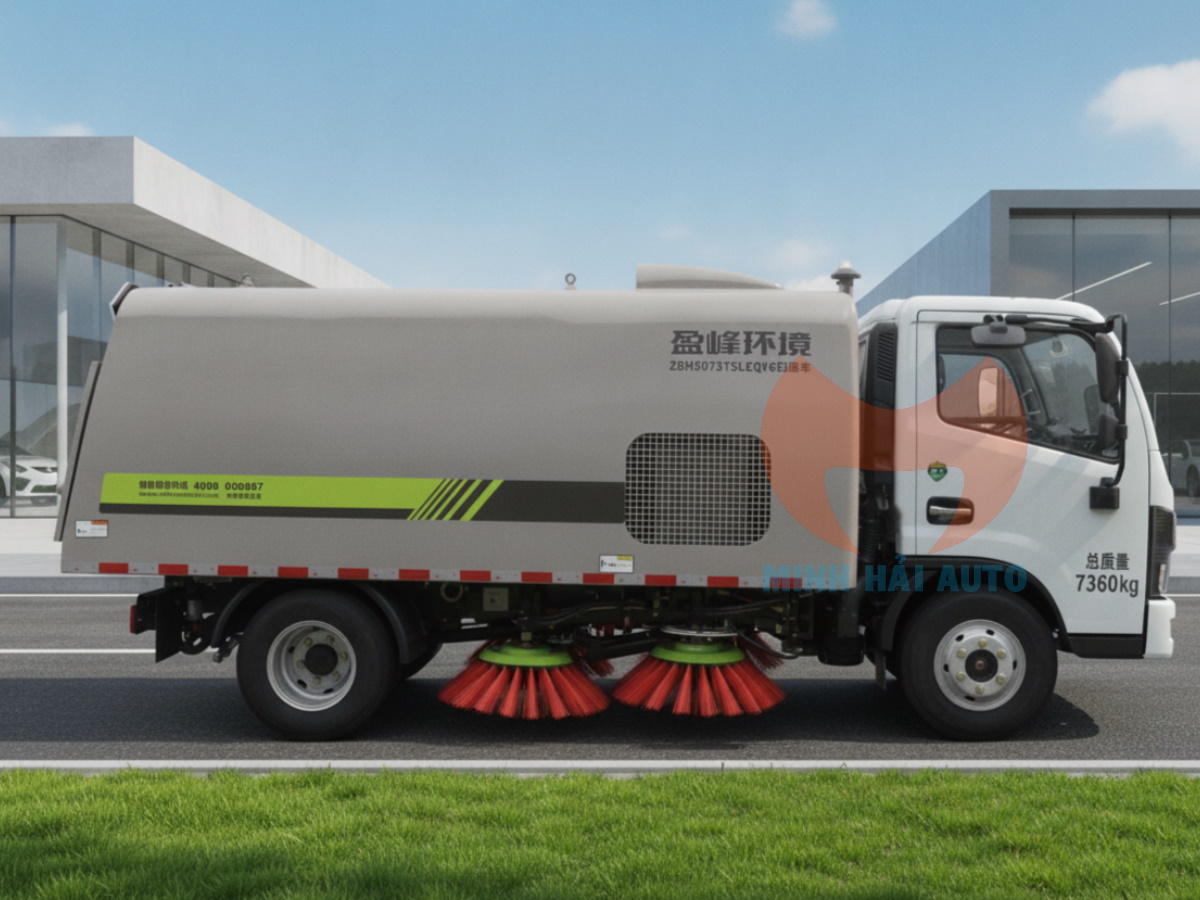 Xe quét đường hút bụi rác 5 khối Zoomlion Dongfeng- 3