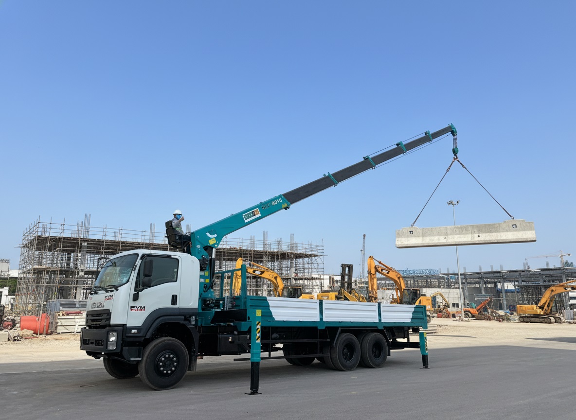 Xe cẩu 8 tấn Isuzu FVZ60- Hyundai Everdigm HLC-8016-3