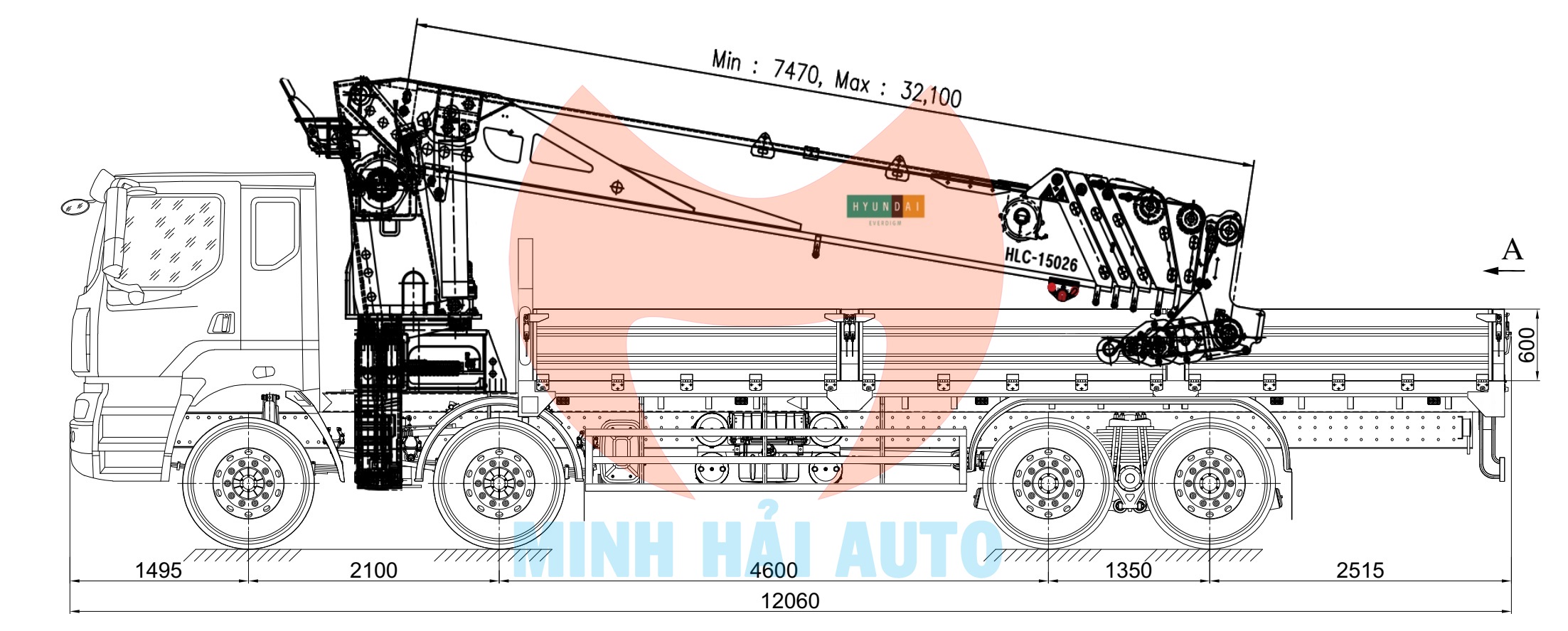 Thông số kỹ thuật Xe tải gắn cẩu tự hành 15 tấn Chenglong- Hyundai Everdigm