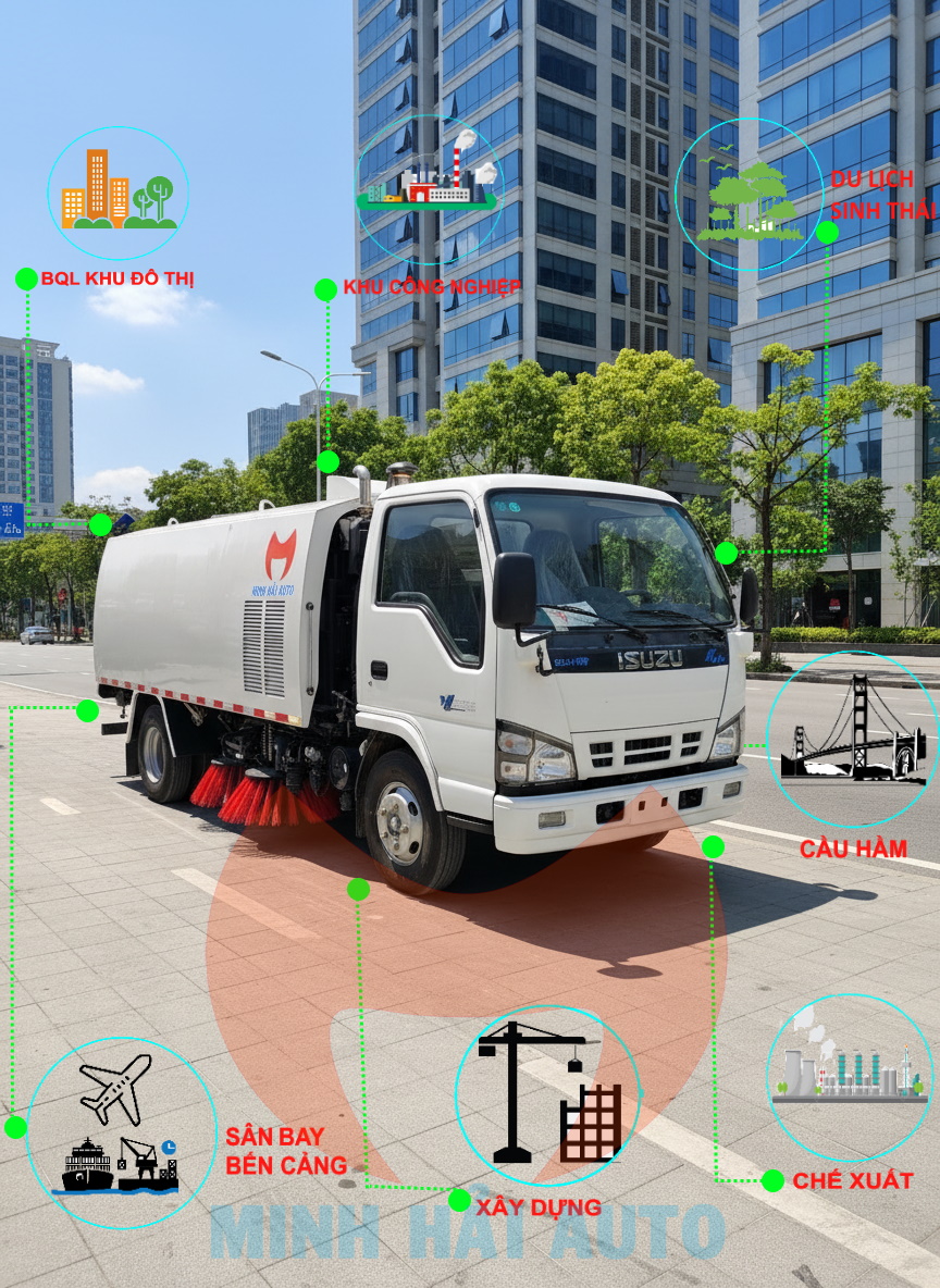 Ứng dụng xe quét đường vào các ngành