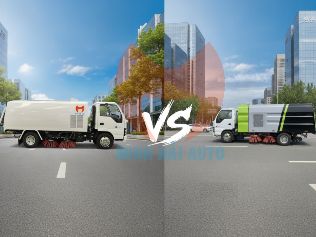 So sánh giá xe quét 5 khối cao cấp với xe quét giá rẻ