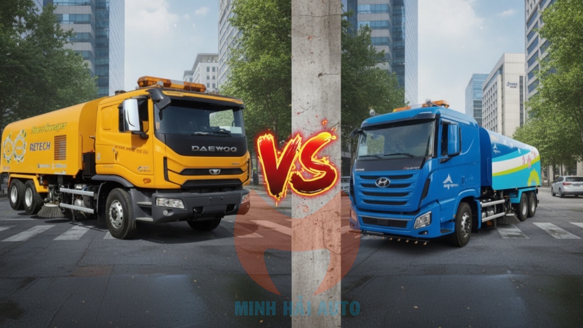 Xe quét đường hút bụi rác 10 khối nhập khẩu Hàn Quốc