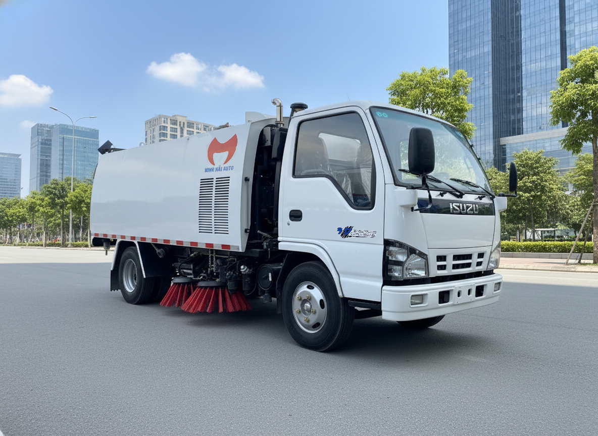 Bán xe quét rác hút bụi đường 5 khối Fulongma Isuzu