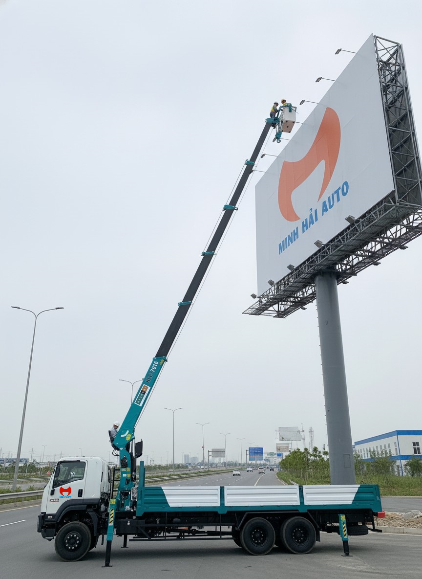 Xe tải gắn cẩu tự hành 7 tấn Hyundai Everdigm- Isuzu