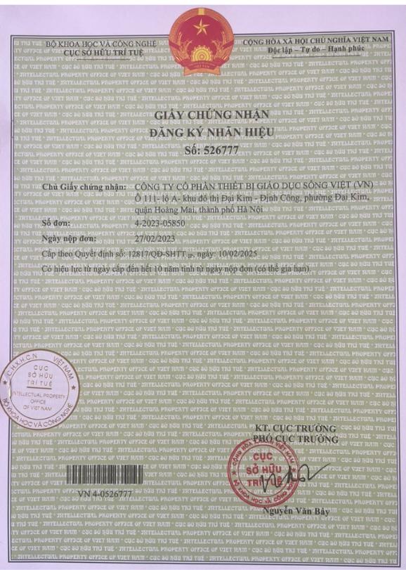 chứng nhận bảo hộ thương hiệu công ty sông việt