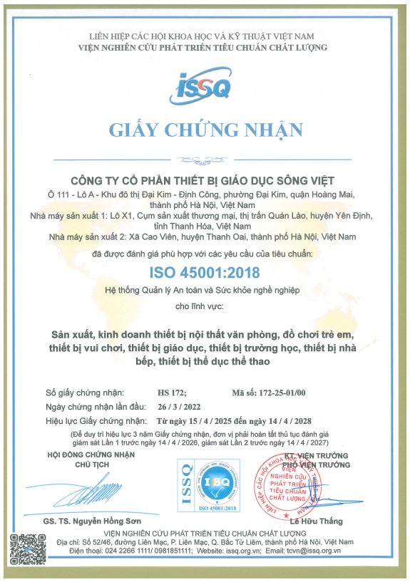 ISO 45001-2018 Chứng nhận Hệ thống quản lý an toàn và sức khỏe nghề nghiệp