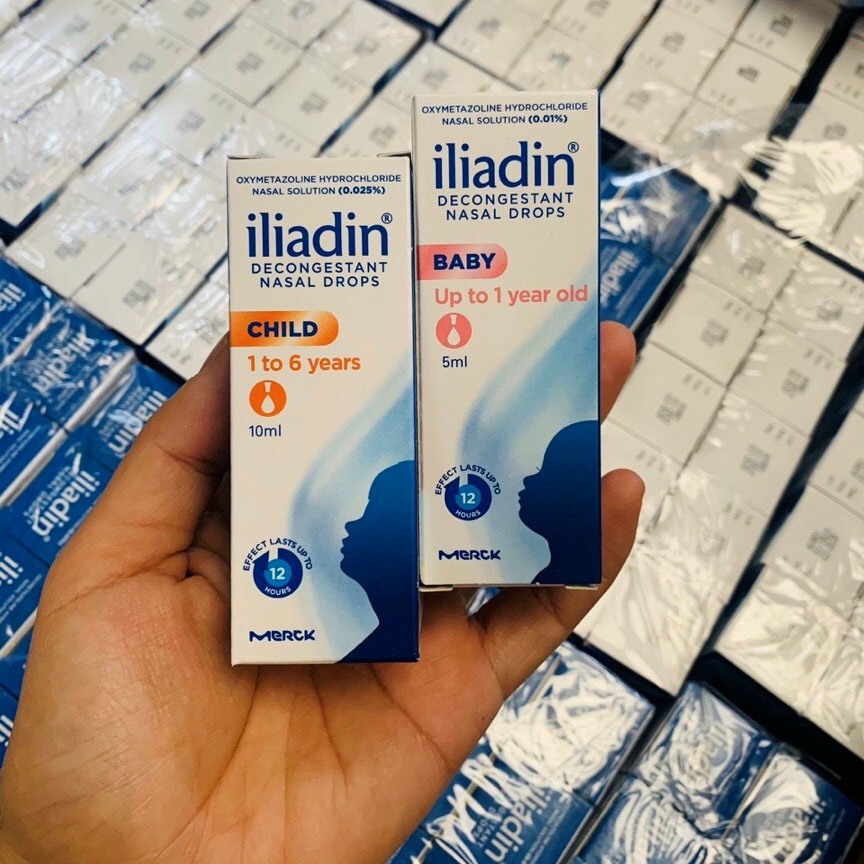 Nhỏ Mũi Iliadin Dành Cho Trẻ Sơ Sinh Và Trẻ Nhỏ, 0.01% 4 nho mui iliadin