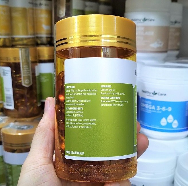 Mầm đậu nành Lecithin Healthy Care 1200mg tăng cường sức khỏe, sắc đẹp và sinh lý cho nữ