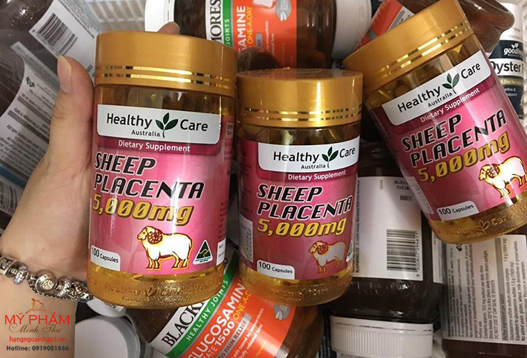 Viên uống nhau thai cừu Healthy Care Sheep Placenta 5000mg - Úc