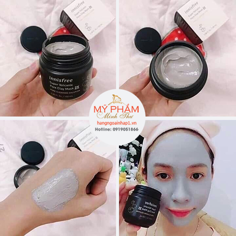 Mặt Nạ đất Set Innisfree Super Volcanic Pore Clay Mask 2x 100ml Mẫu Mới Mỹ Phẩm Minh Thư Hang Ngoại Nhập 1