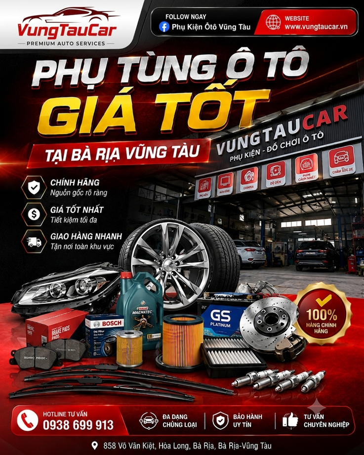 Phụ tùng ô tô Vũng Tàu chính hãng – Giá tốt, bảo hành uy tín