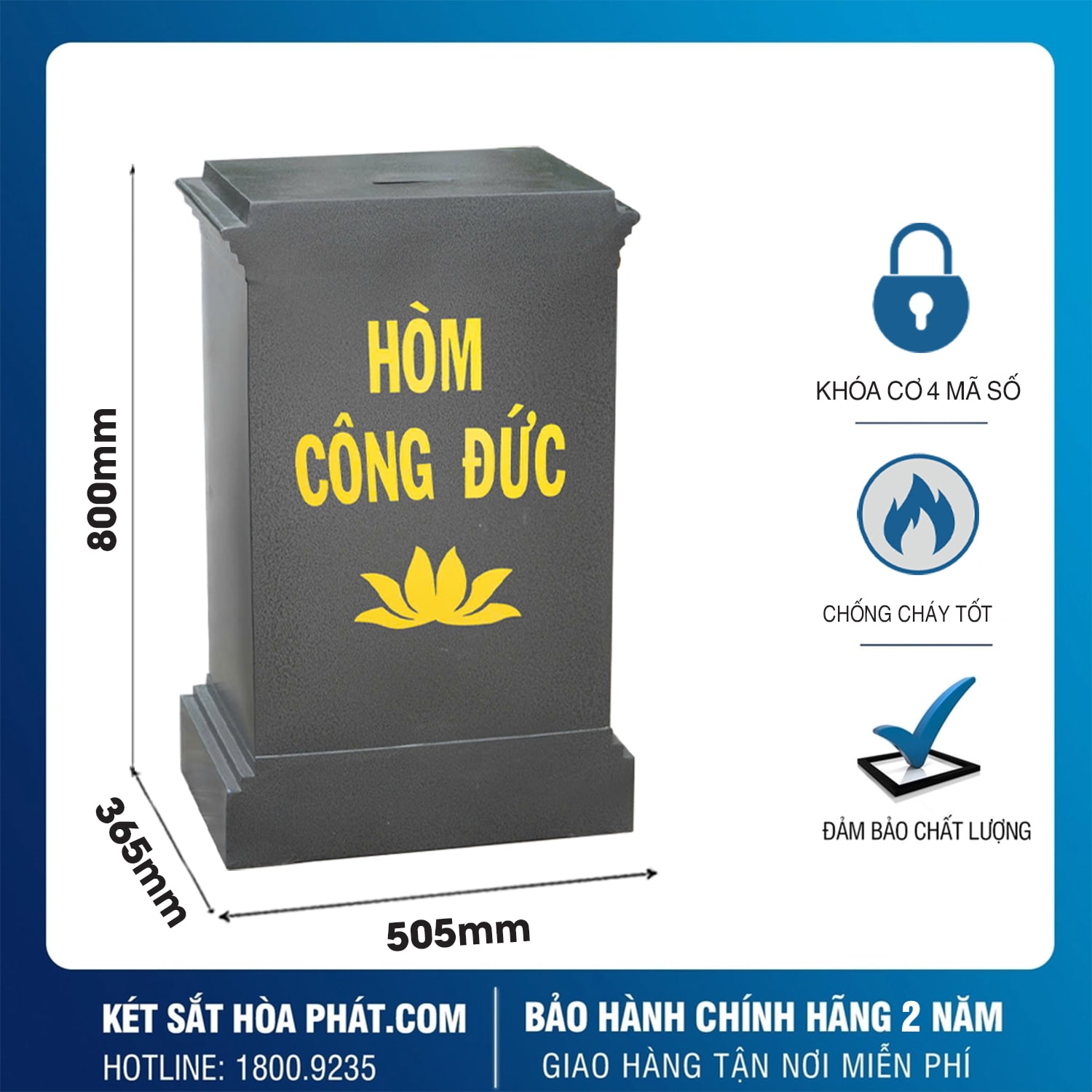 Két sắt công đức century KCD800 khóa cơ