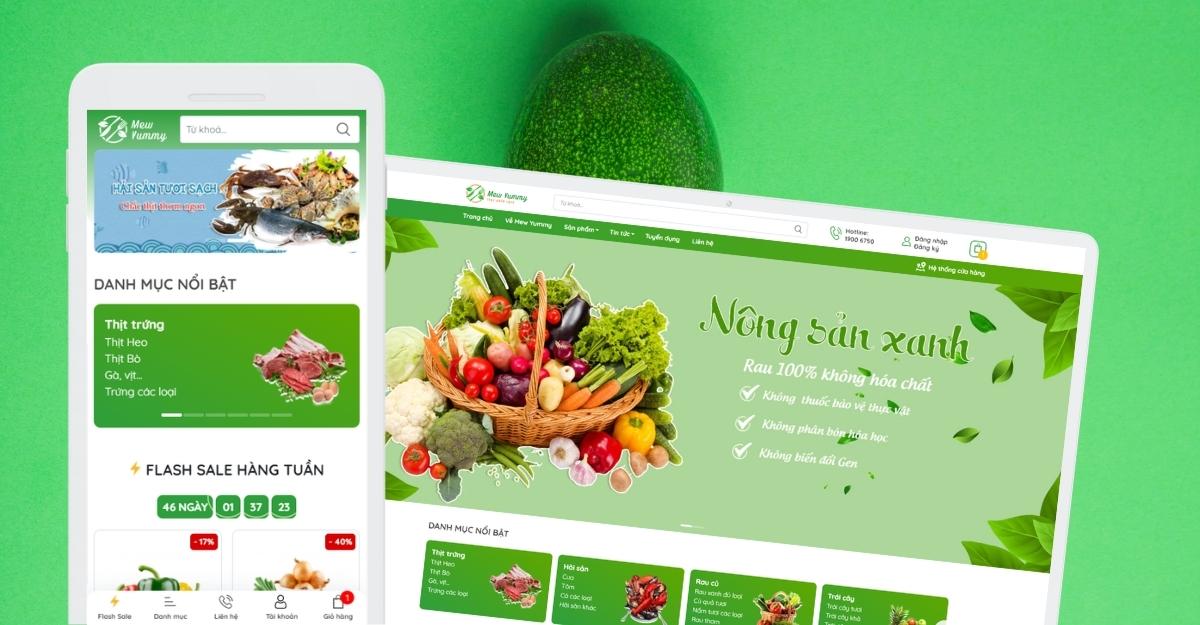MewTheme giới thiệu mẫu giao diện mới MewYummy - Chuyên siêu cửa hàng thực phẩm - rau củ quả xanh sạch - chợ hải sản