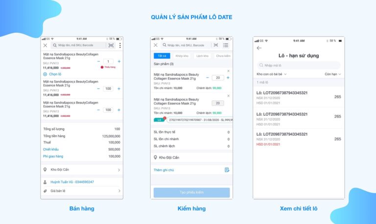 Màn hình quản lý Lô date