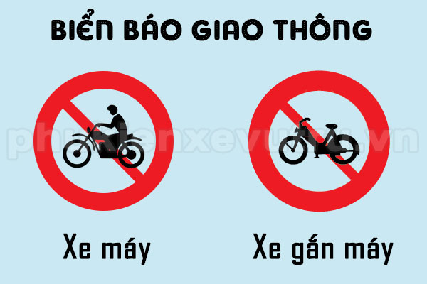 Biểu tượng xe pháo máy và xe pháo gắn máy trên biển khơi báo