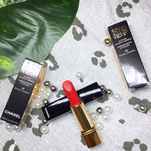 Son Chanel Rouge Allure Velvet 56 Rouge Charnel Màu Đỏ Tươi  Lazadavn