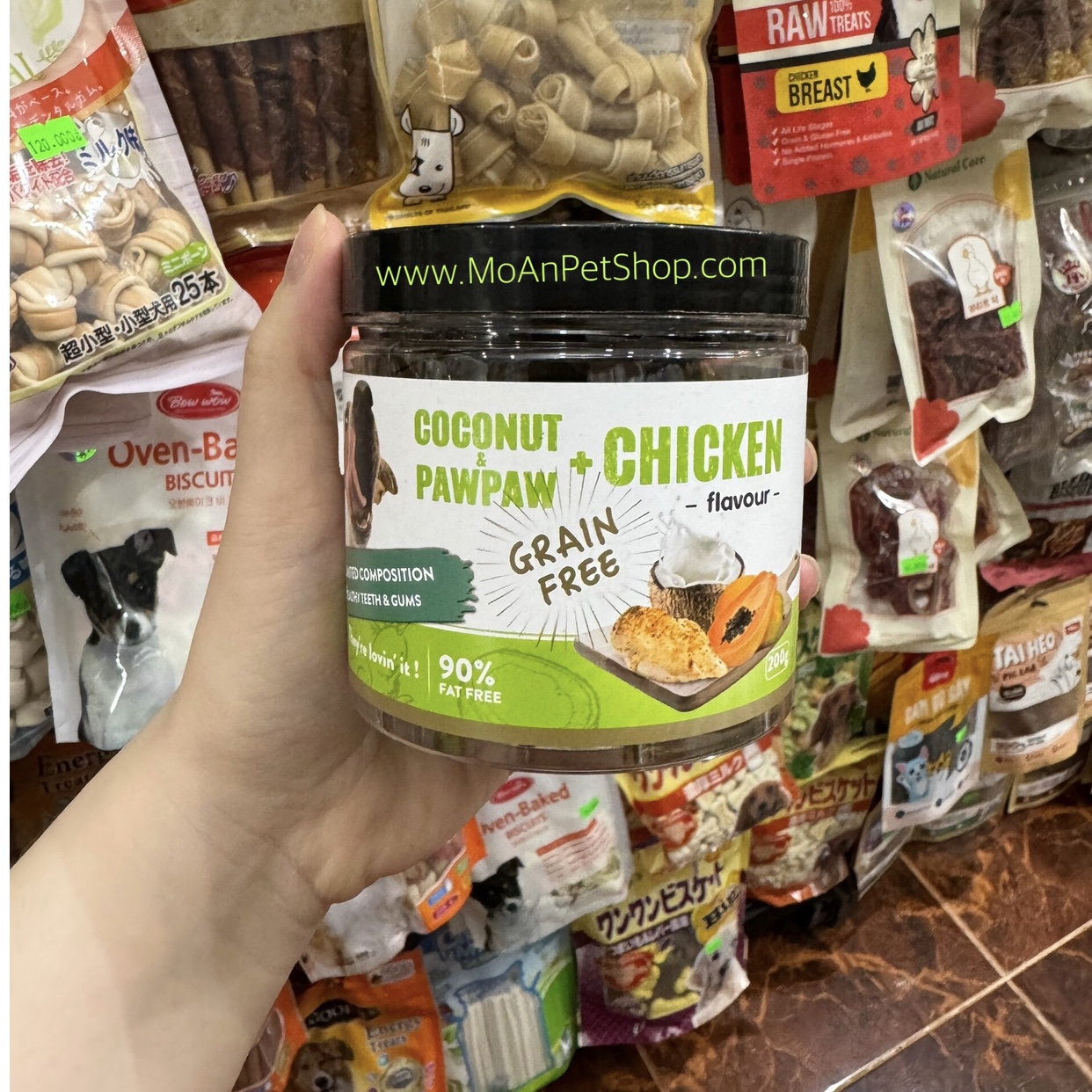 Bánh Que Sạch Răng Howbone Coconut, Pawpaw & Chicken 200g (Dừa, Đu Đủ Mỹ & Gà)