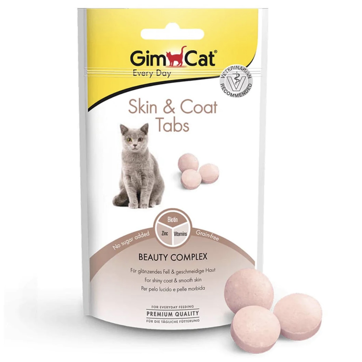 Viên Hỗ Trợ Đẹp Lông Da cho Mèo Gimcat Skin & Coat Tabs 40g